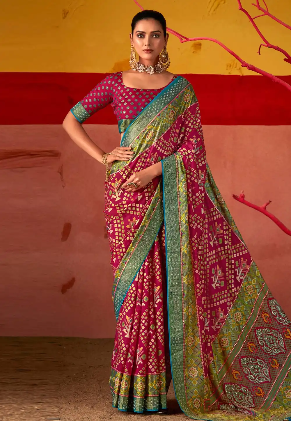 Magenta Silk Saree With Blouse 288938