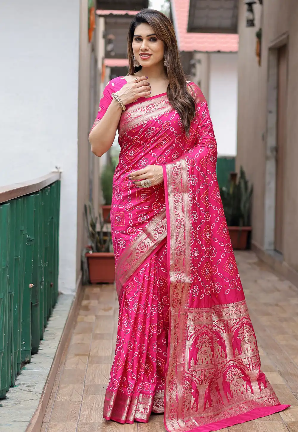 Magenta Silk Saree With Blouse 289969