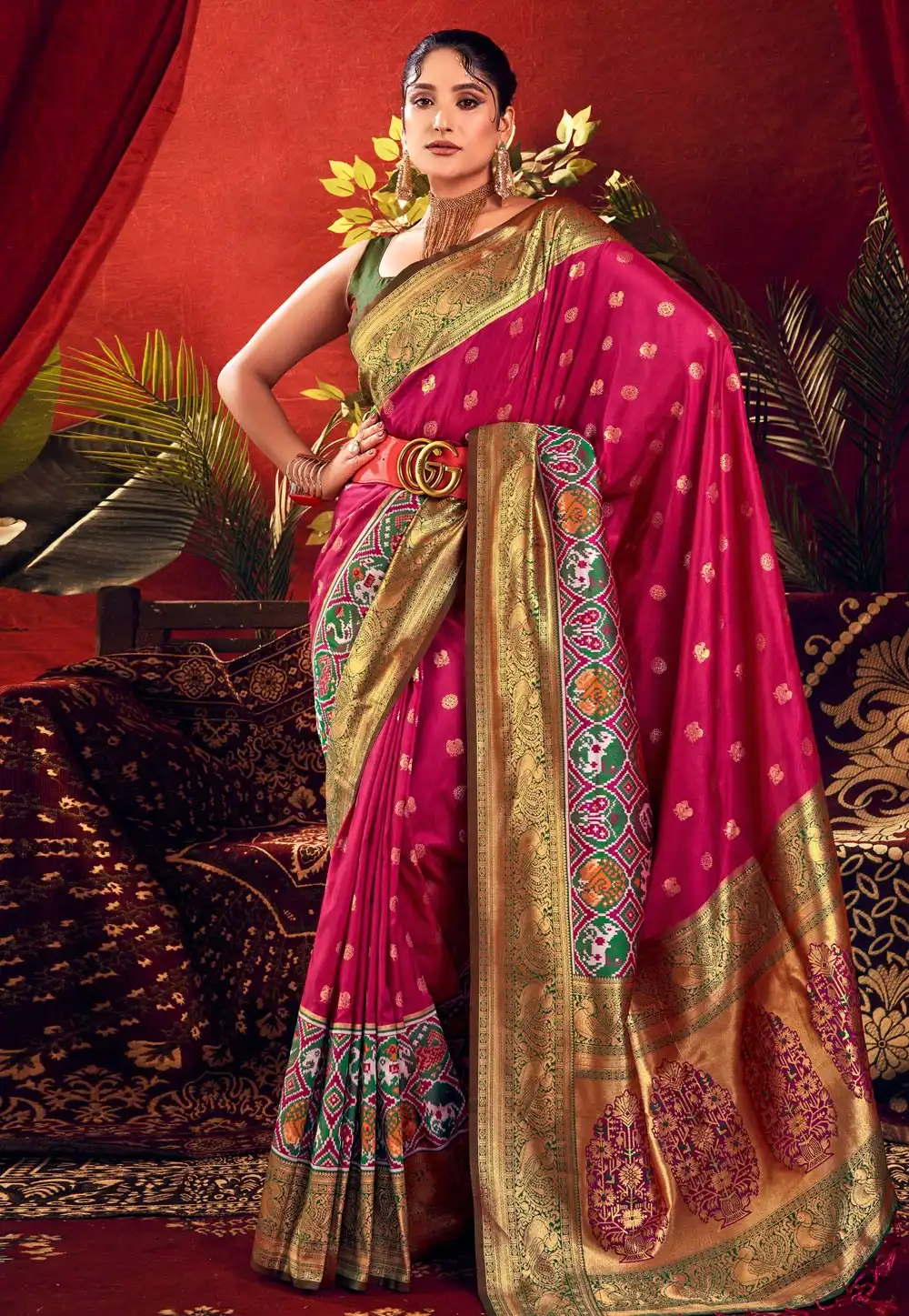 Magenta Silk Saree With Blouse 290165