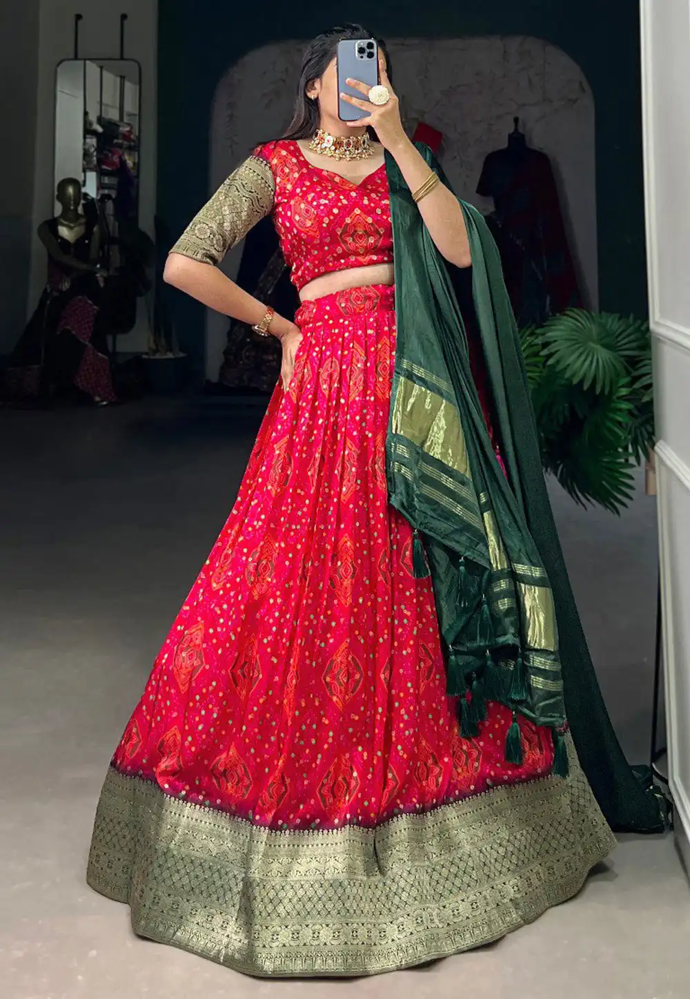 Magenta Viscose Lehenga Choli 293625