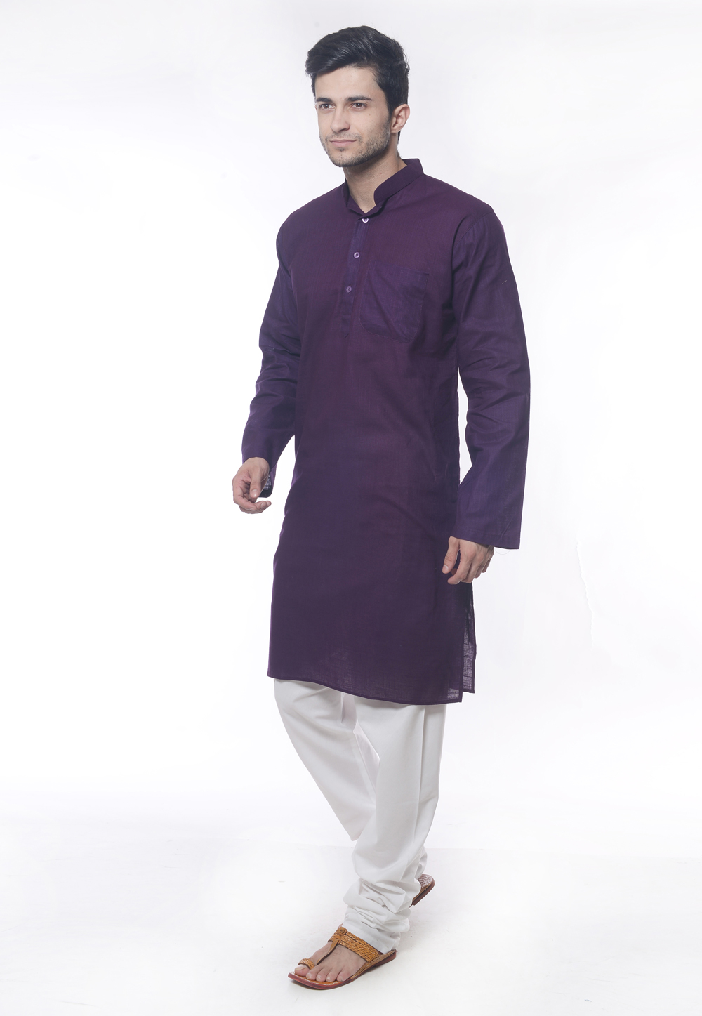 Purple Cotton Kurta Pajama 218812