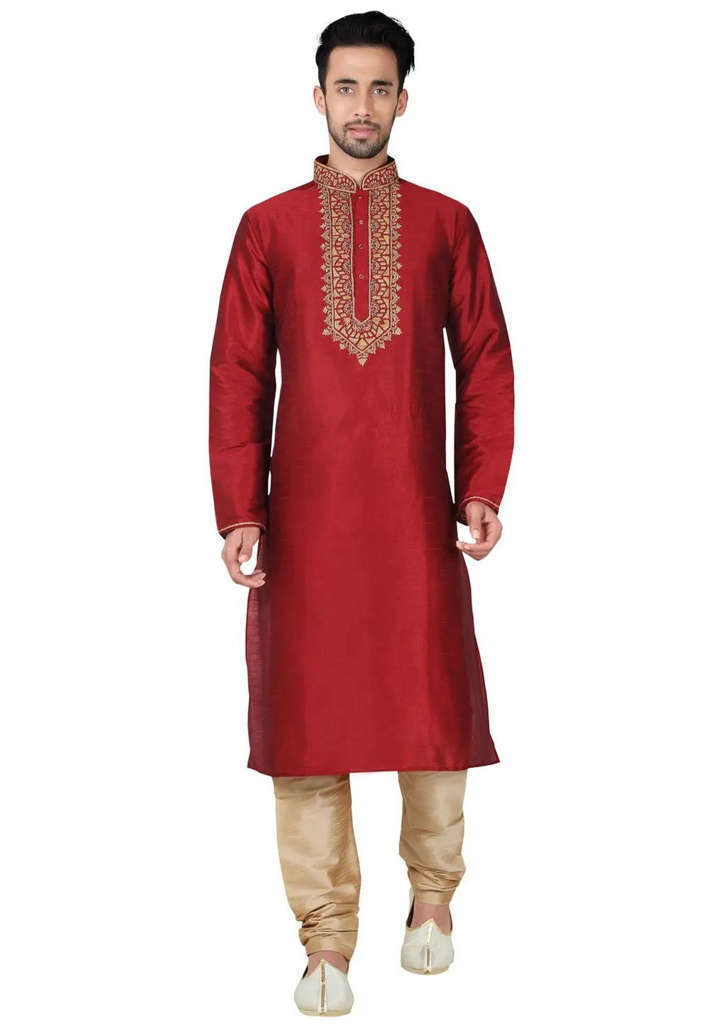 Maroon Art Silk Kurta Pajama 300657