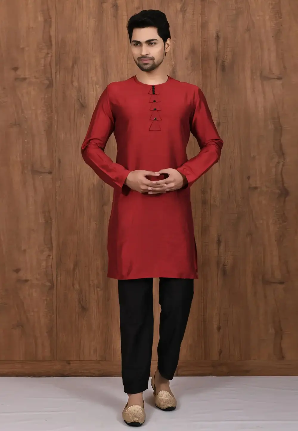 Maroon Cotton Kurta Pajama 300760