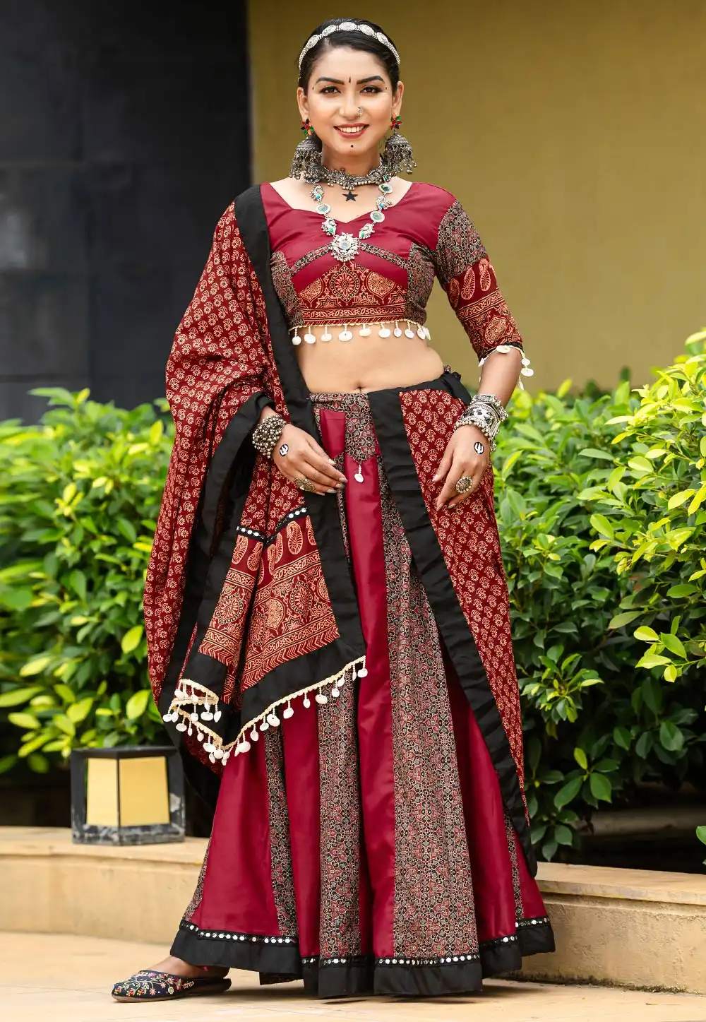 Maroon Cotton Navratri Chaniya Choli 293863