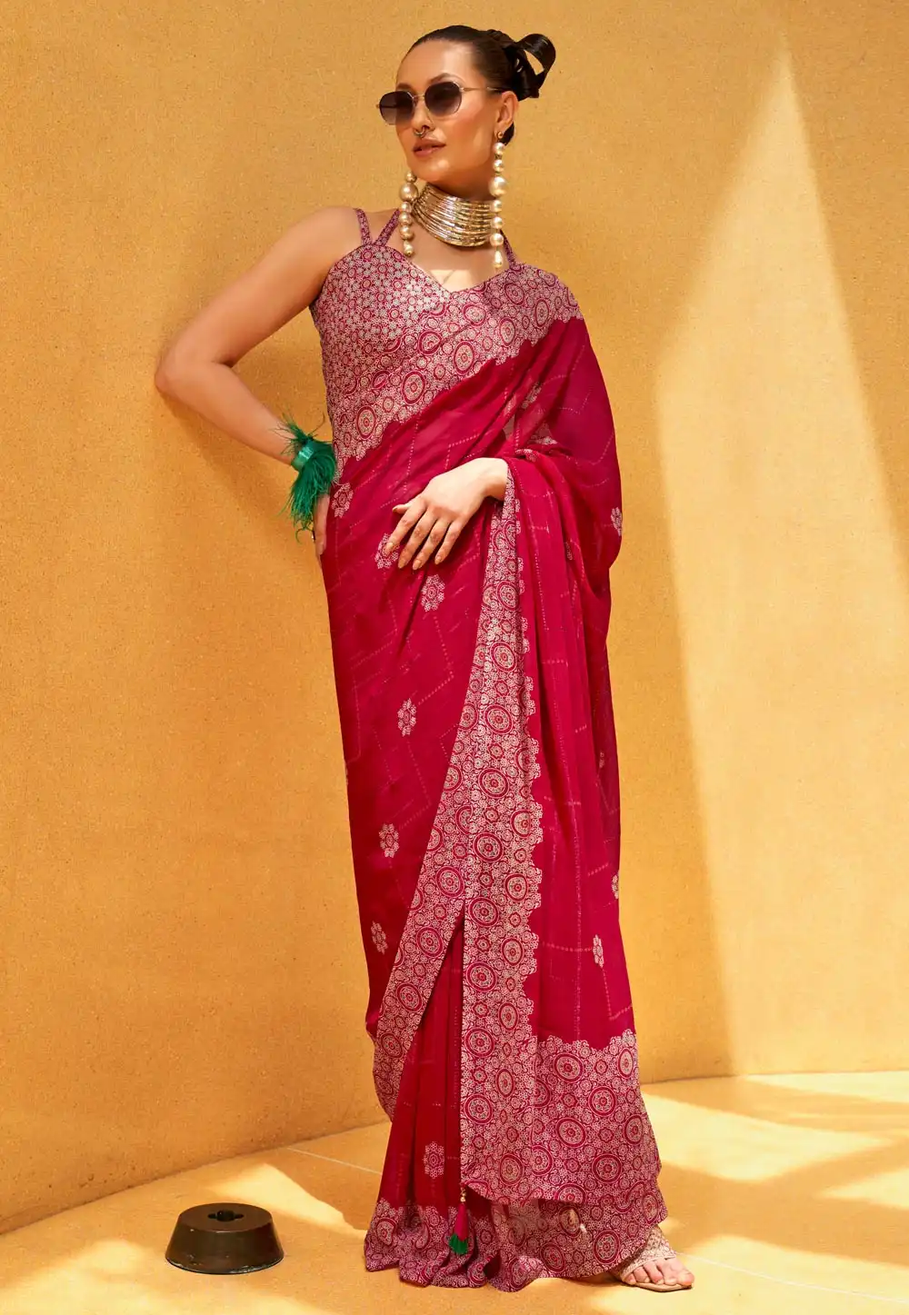 Maroon Georgette Saree With Blouse 293730