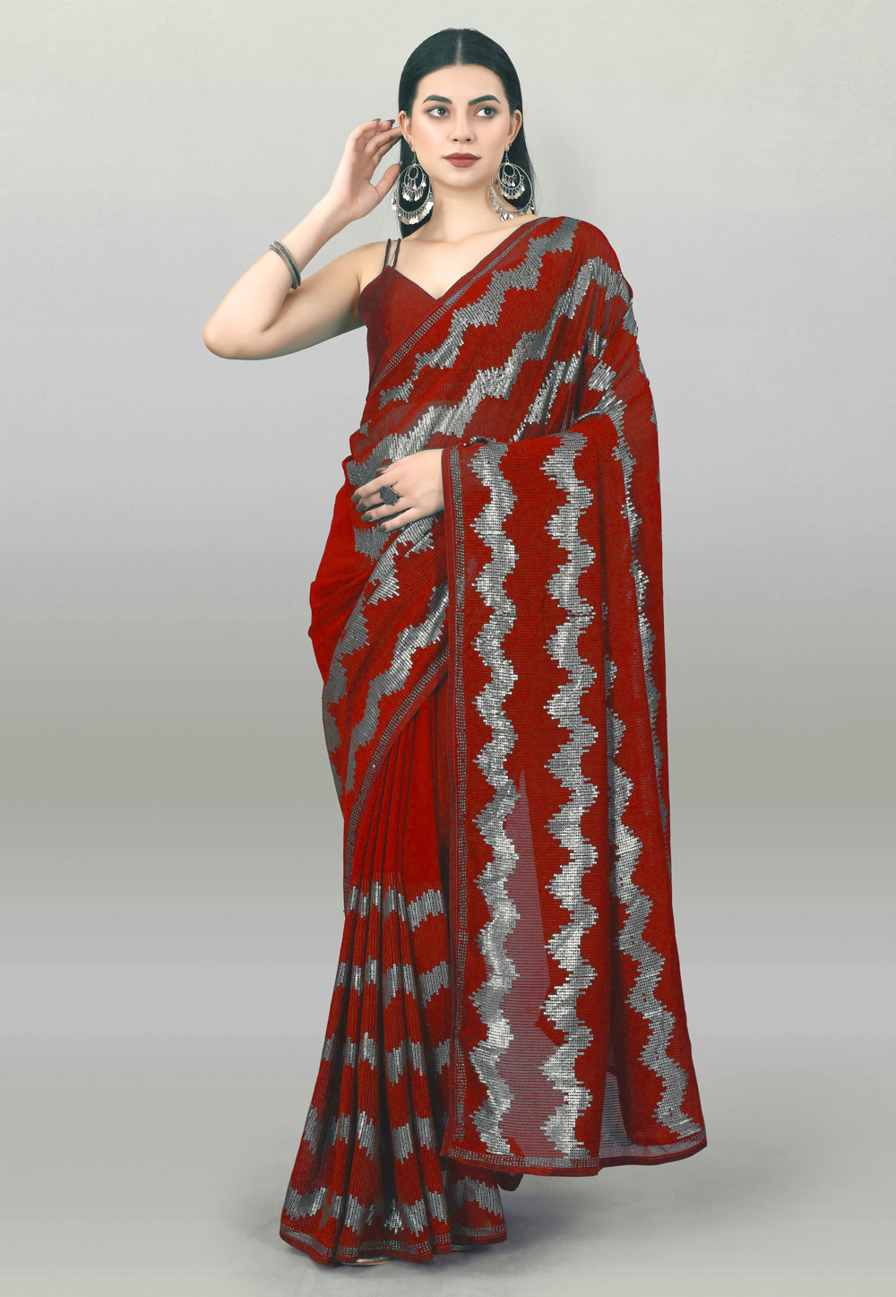 Maroon Georgette Saree With Blouse 278129