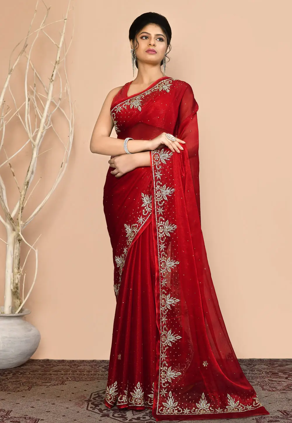 Maroon Georgette Saree With Blouse 295969