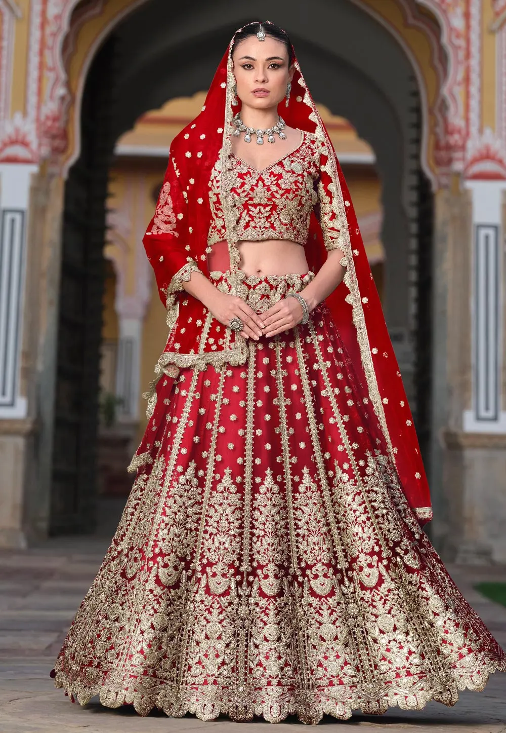 Maroon Net Wedding Lehenga Choli 301456