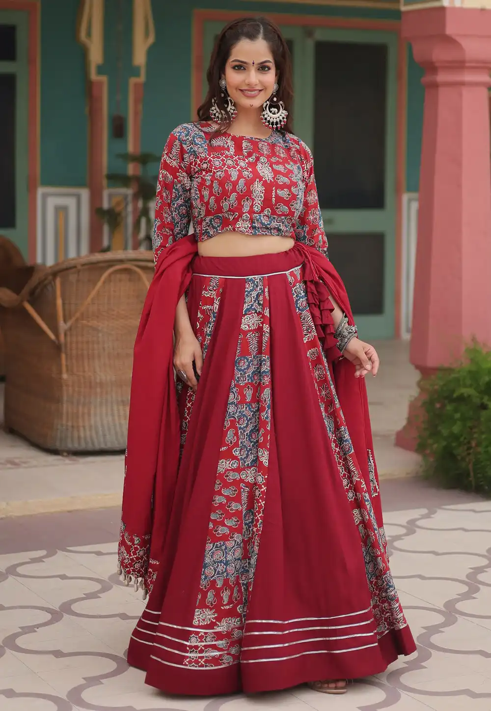 Maroon Rayon Navratri Chaniya Choli 294706