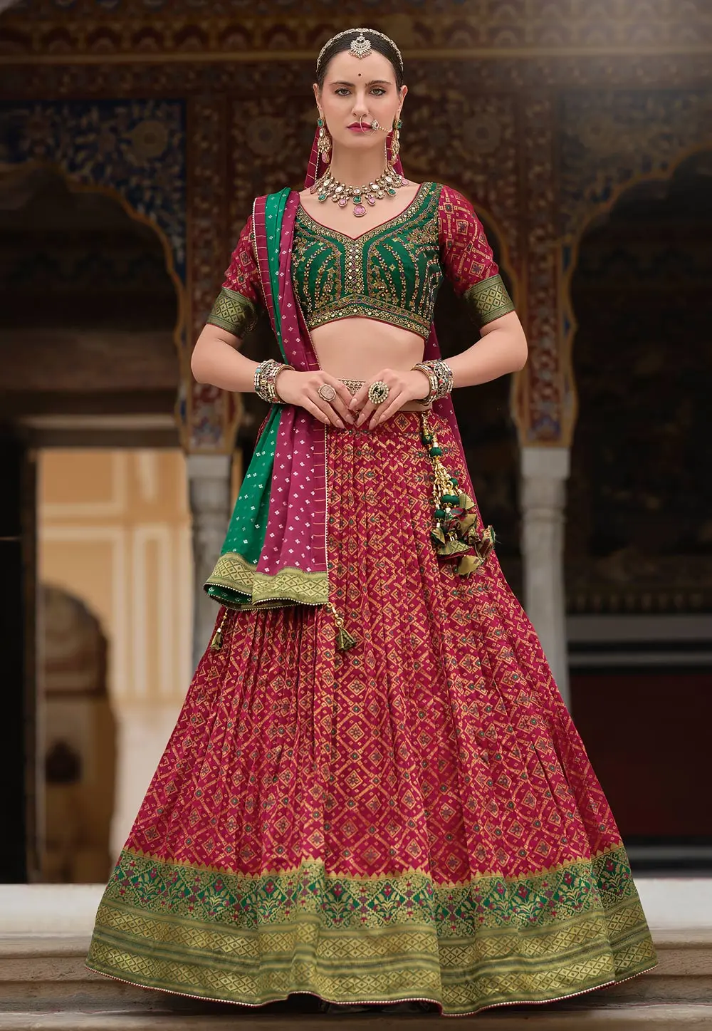 Maroon Silk A Line Lehenga Choli 302567