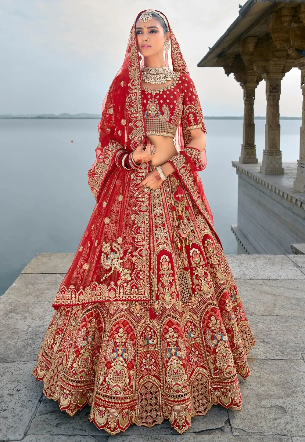 Maroon Silk Bridal Lehenga Choli 298403