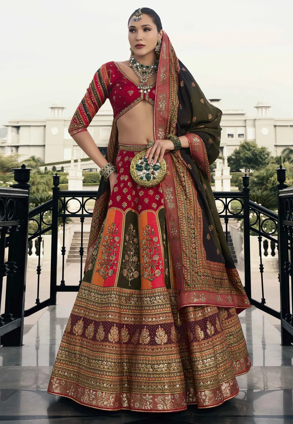 Maroon Silk Circular Lehenga Choli 302575