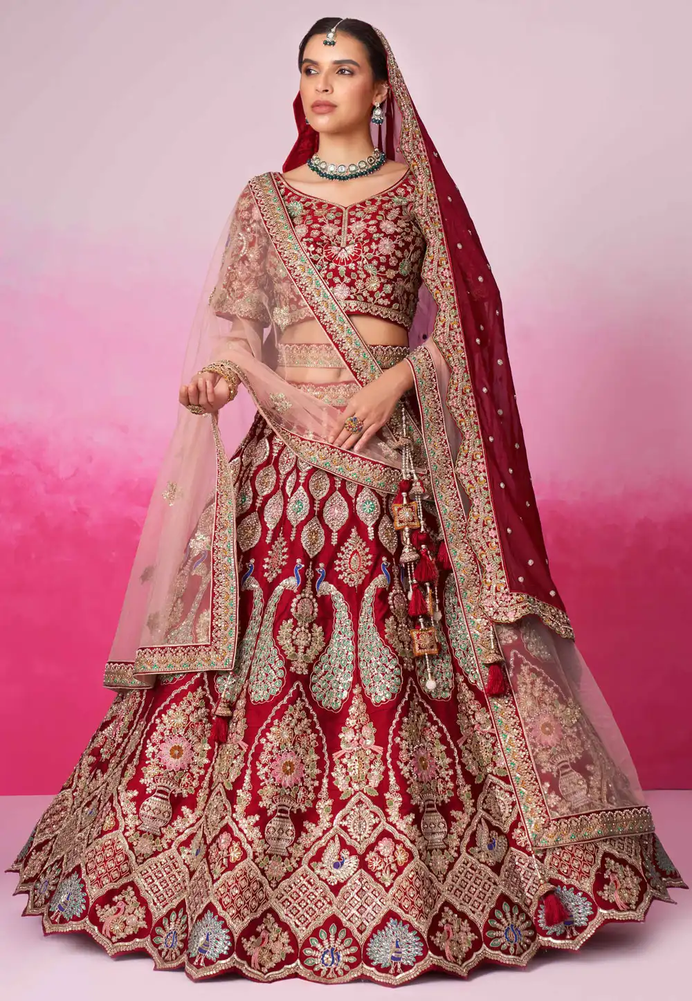 Maroon Silk Lehenga Choli 291834