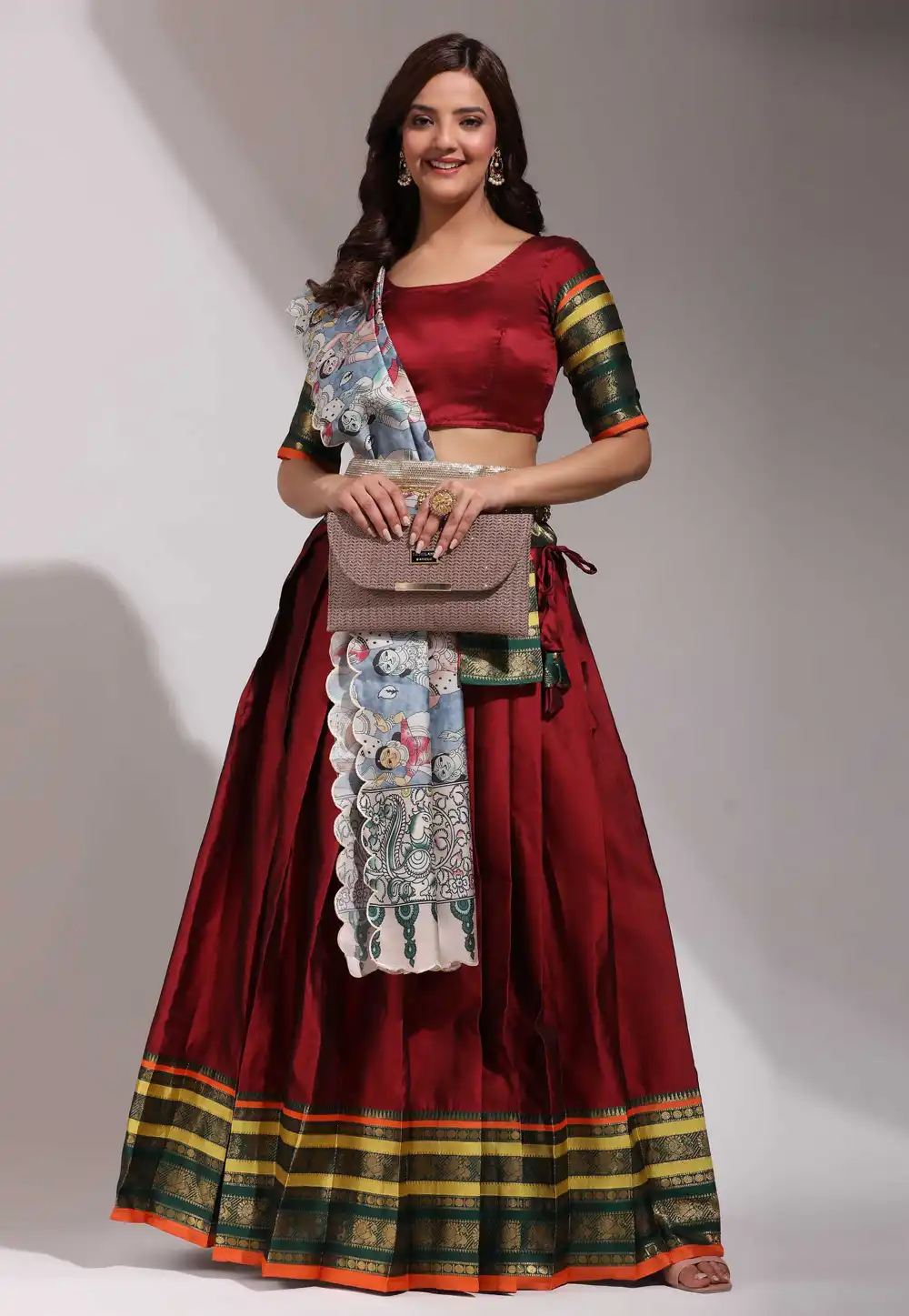 Maroon Silk Lehenga Choli 295132