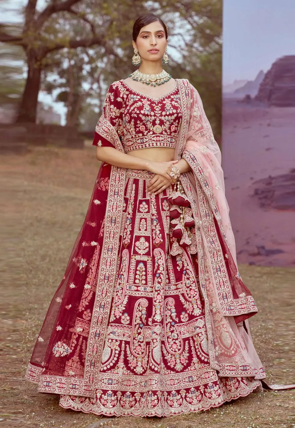 Maroon Silk Lehenga Choli 299129