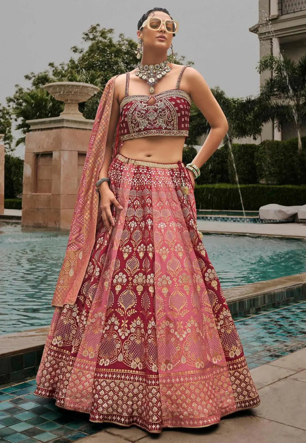 Maroon Silk Lehenga Choli For Wedding 302592