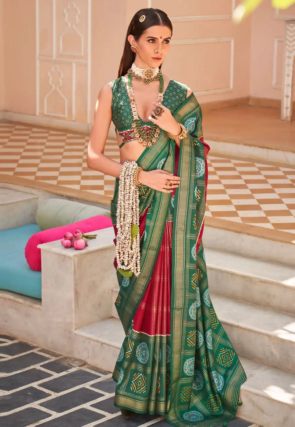 Maroon Silk Saree With Blouse 292091