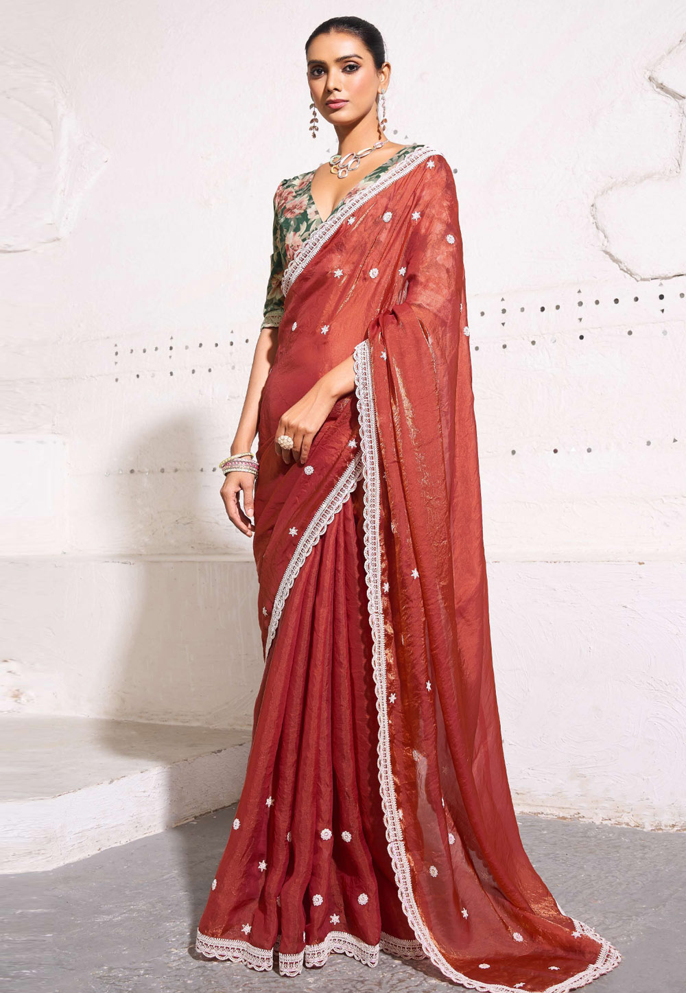 Maroon Silk Saree With Blouse 310280