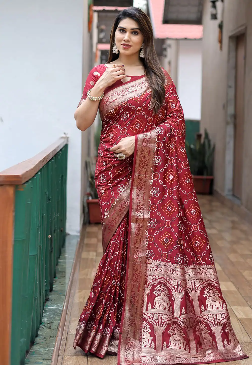 Maroon Silk Saree With Blouse 289971