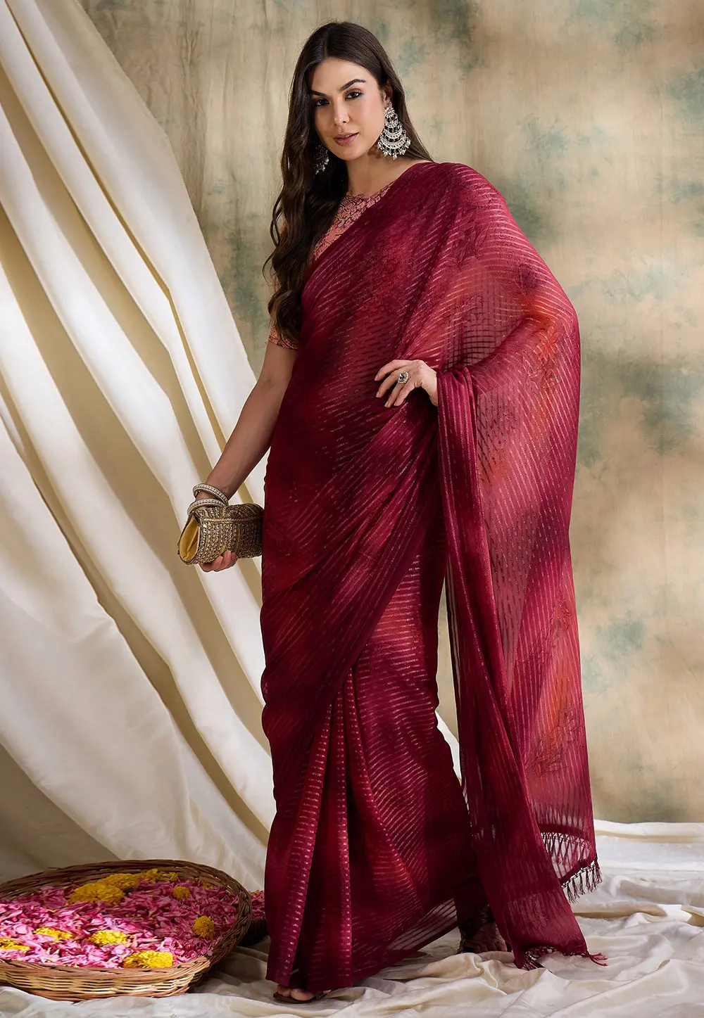 Maroon Silk Saree With Blouse 301540