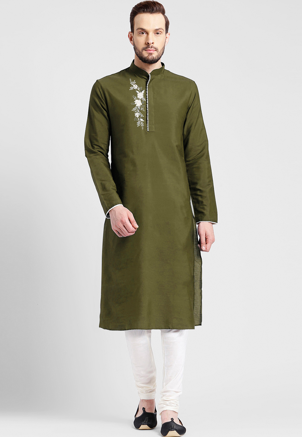 Mehndi Cotton Kurta Pajama 305137