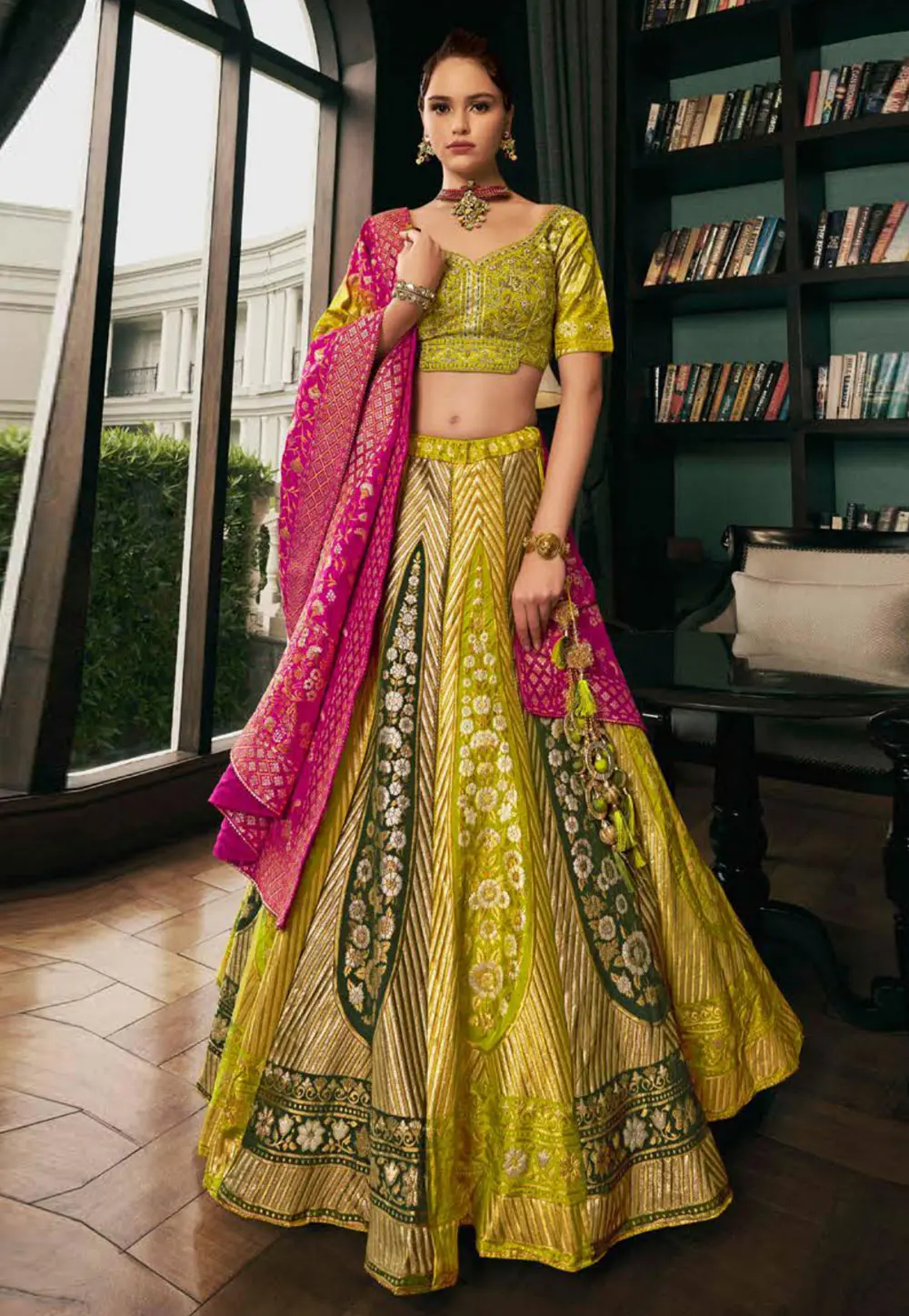 Mehndi Silk Lehenga Choli 302601