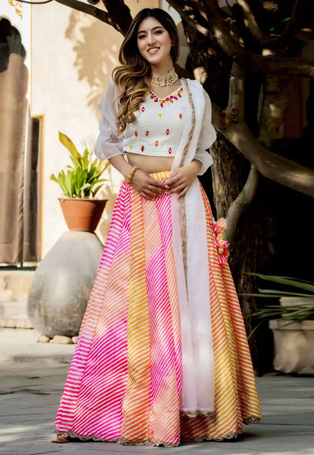 Multicolor Art Silk A Line Lehenga Choli 293620