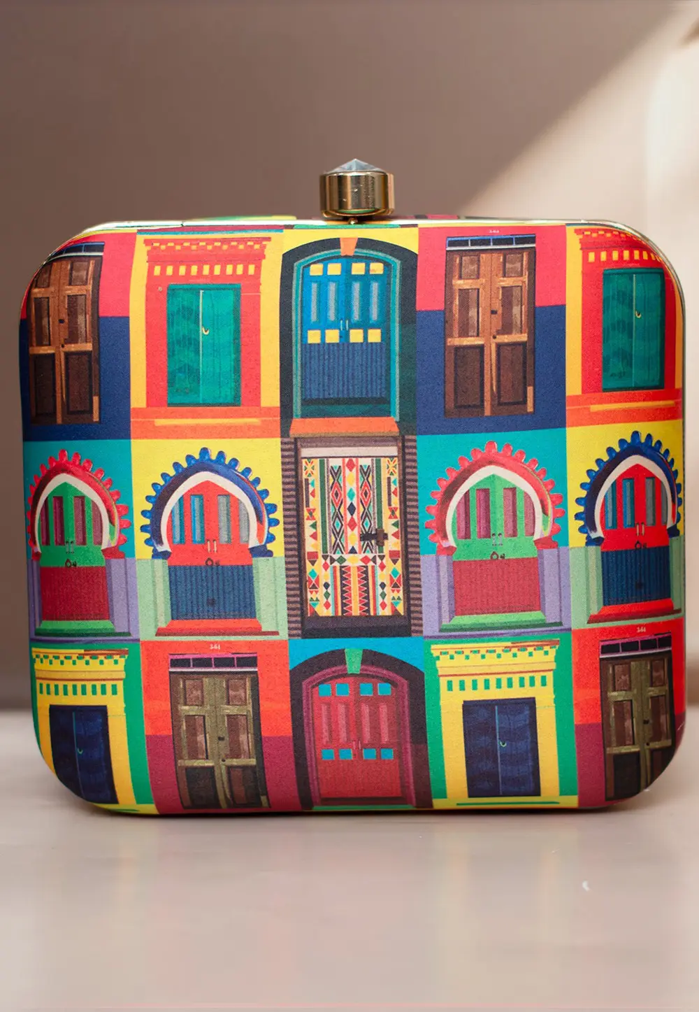 Multicolor Art Silk Clutch 297473