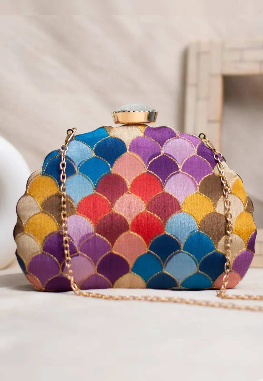 Multicolor Art Silk Clutch 300931