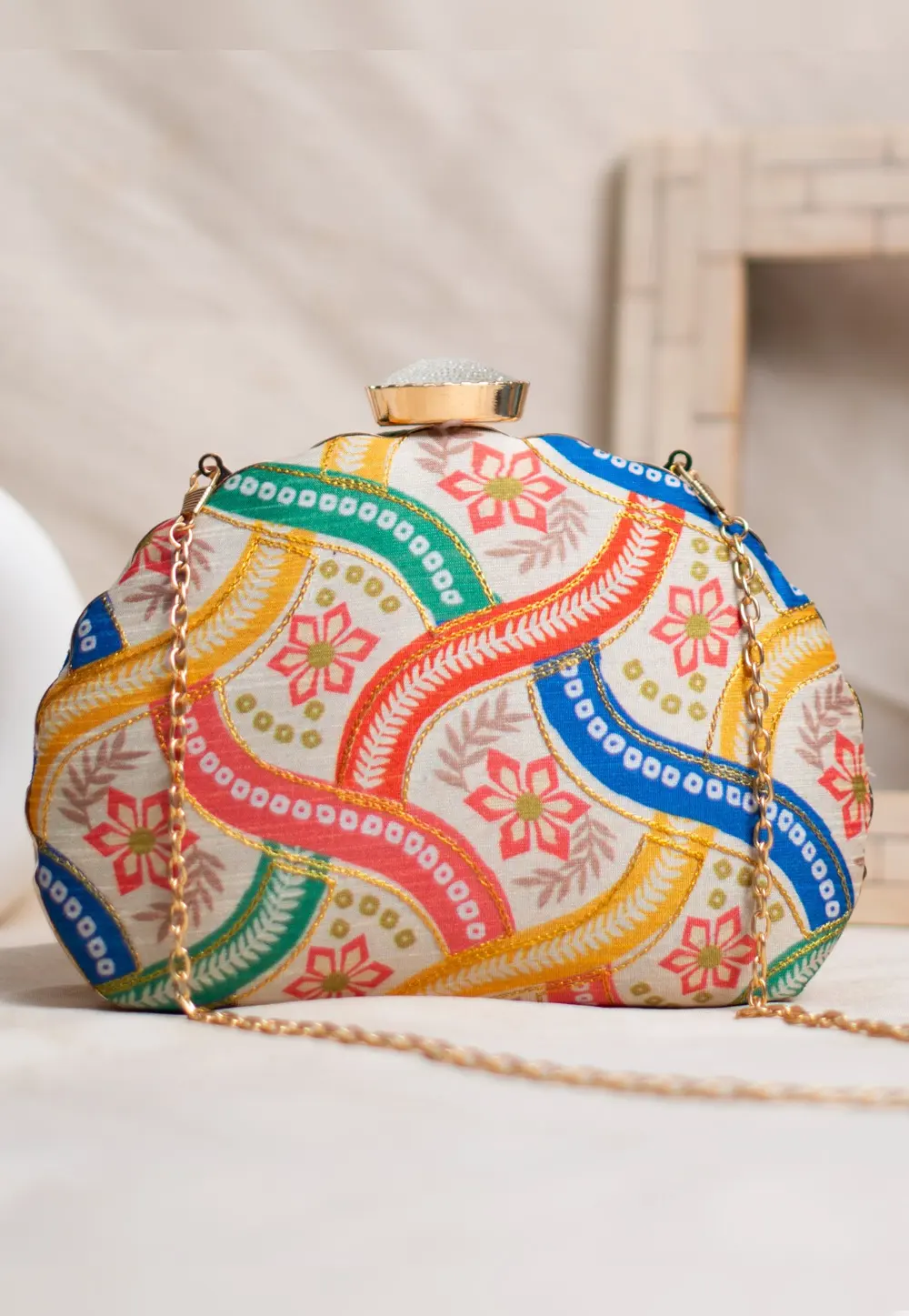 Multicolor Art Silk Clutch 300932