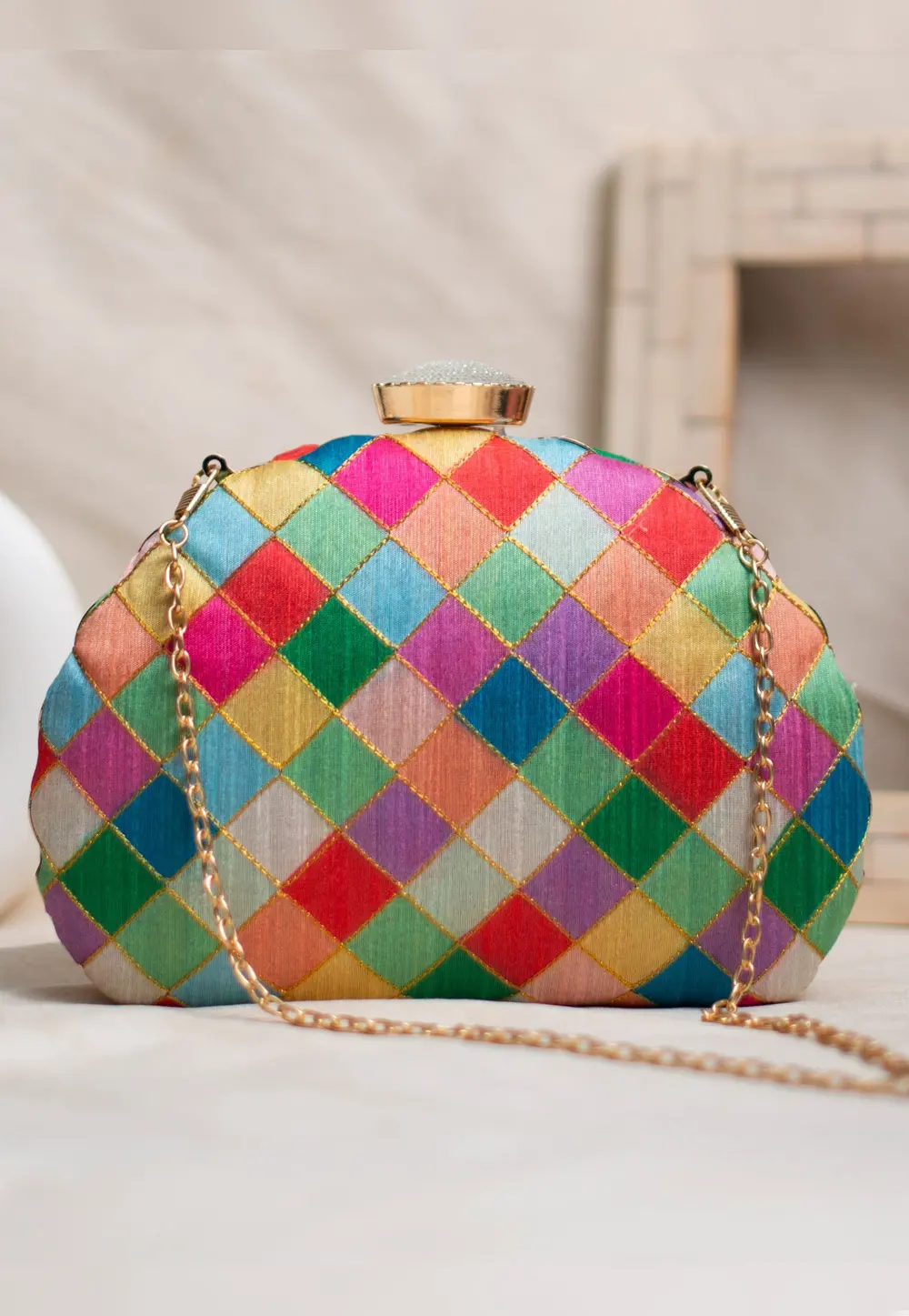 Multicolor Art Silk Clutch 300933