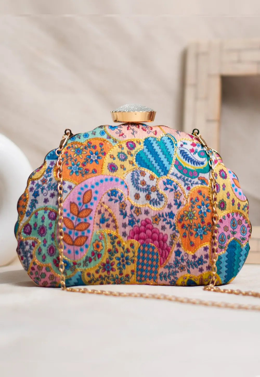 Multicolor Art Silk Clutch 300935