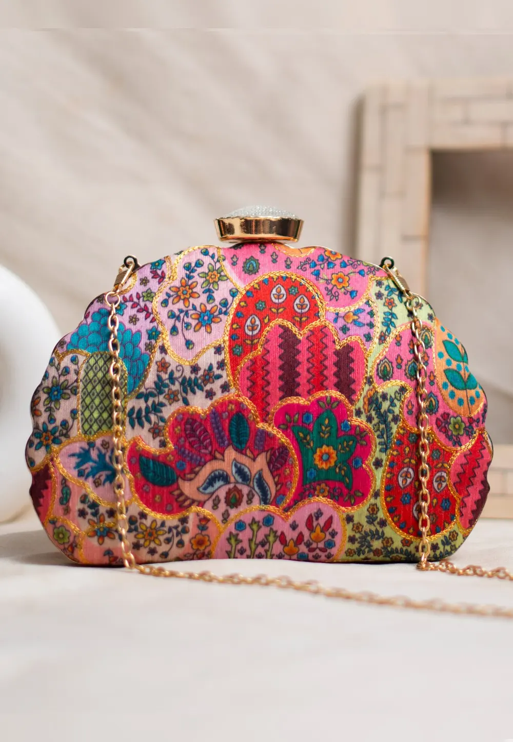 Multicolor Art Silk Clutch 300937