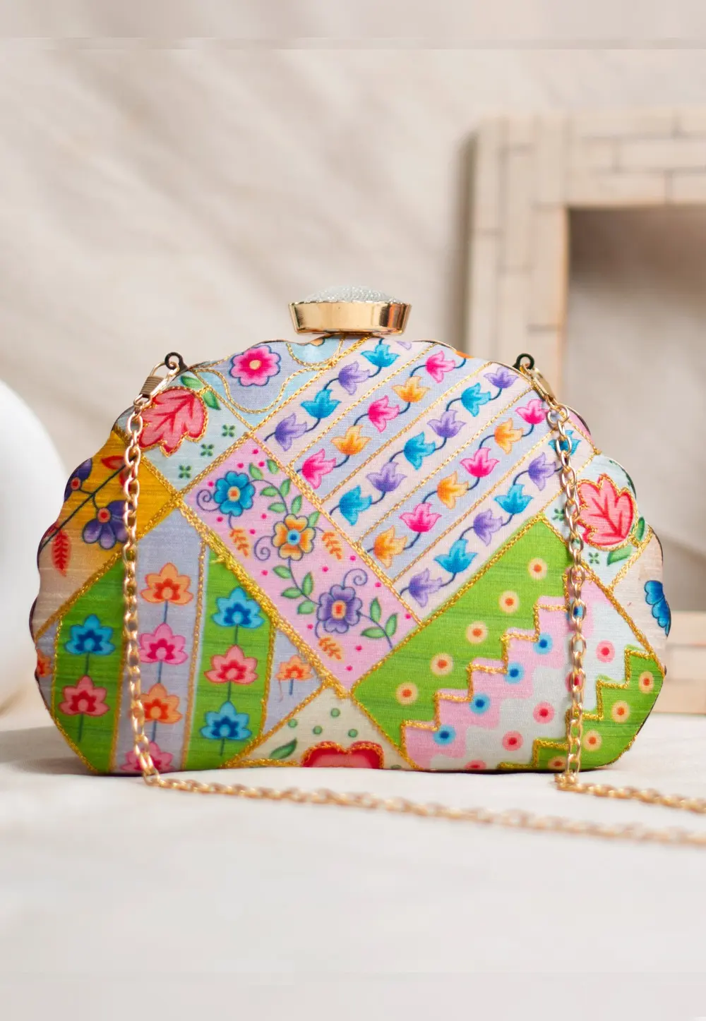 Multicolor Art Silk Clutch 300945