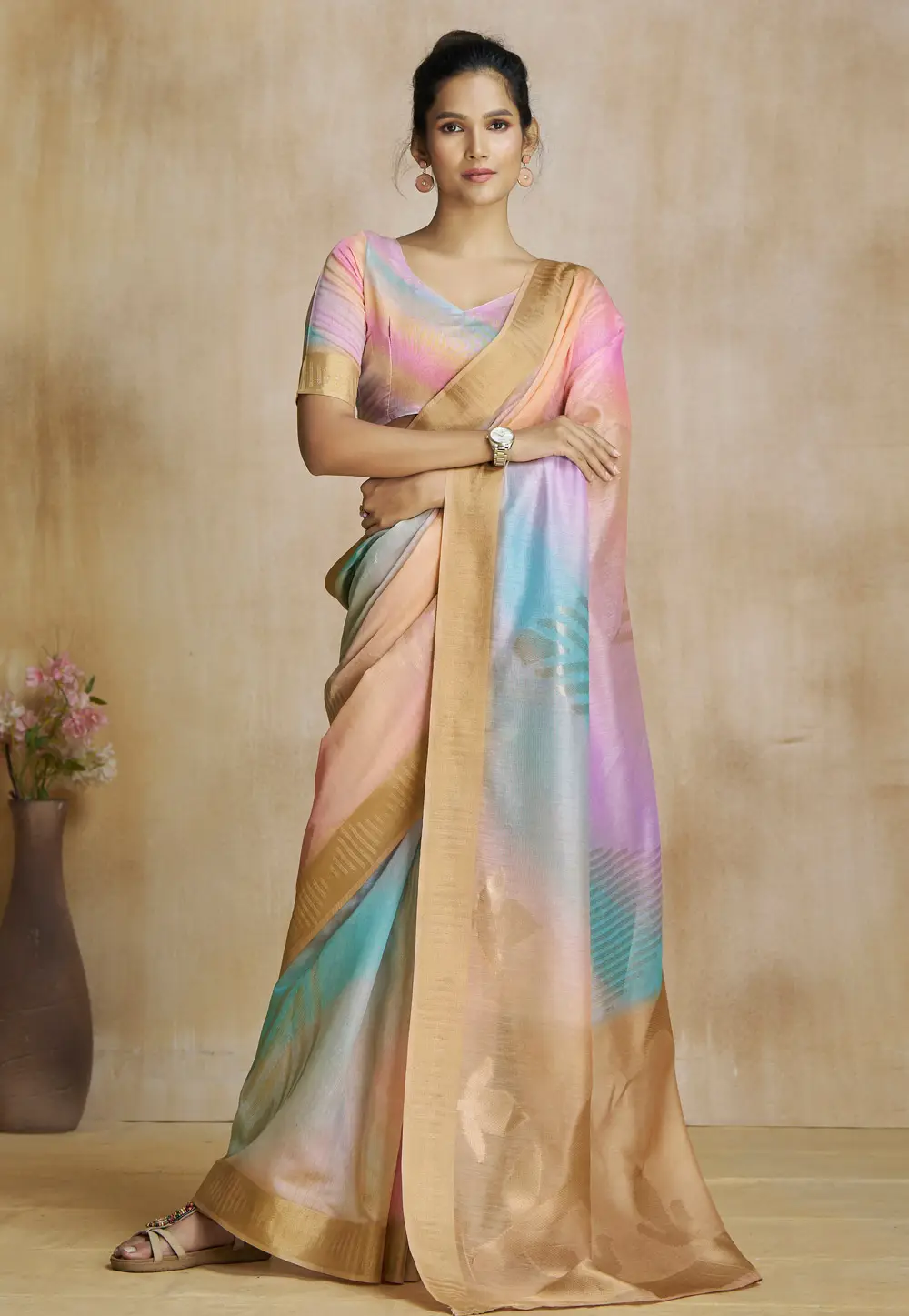 Multicolor Art Silk Saree With Blouse 295323