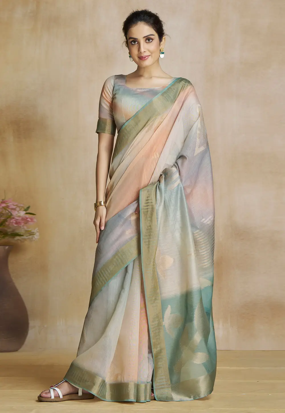 Multicolor Art Silk Saree With Blouse 295324