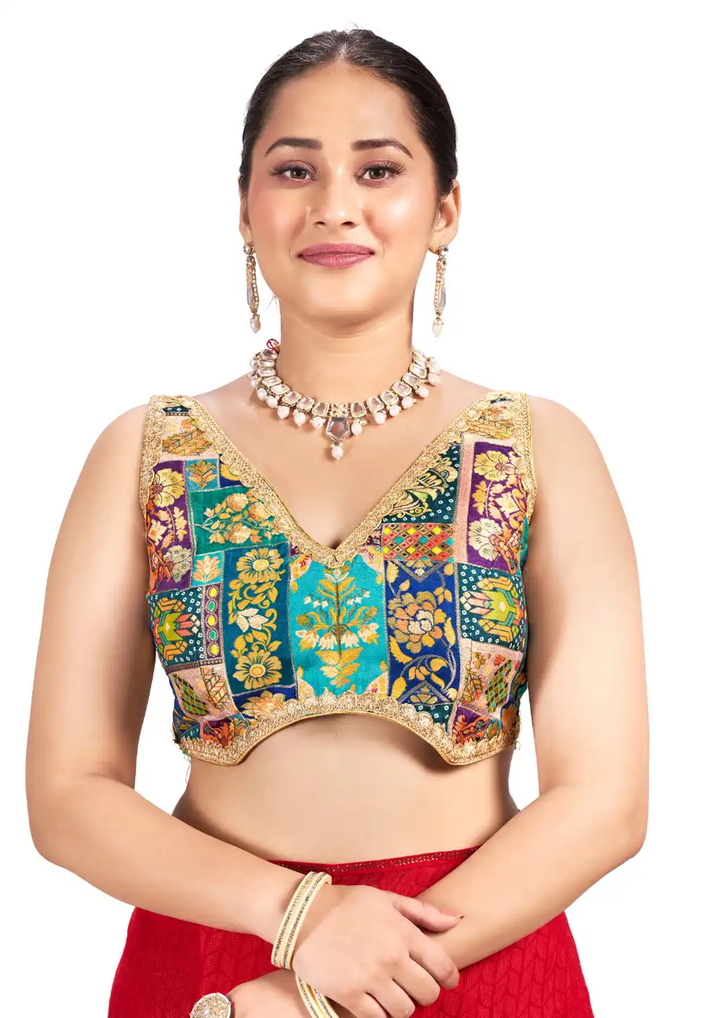 Multicolor Banarasi Readymade Blouse 291705