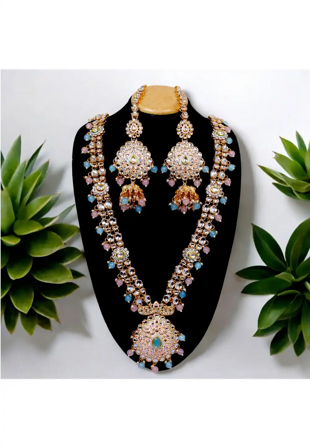 Multicolor Brass Necklace With Earrings 292904