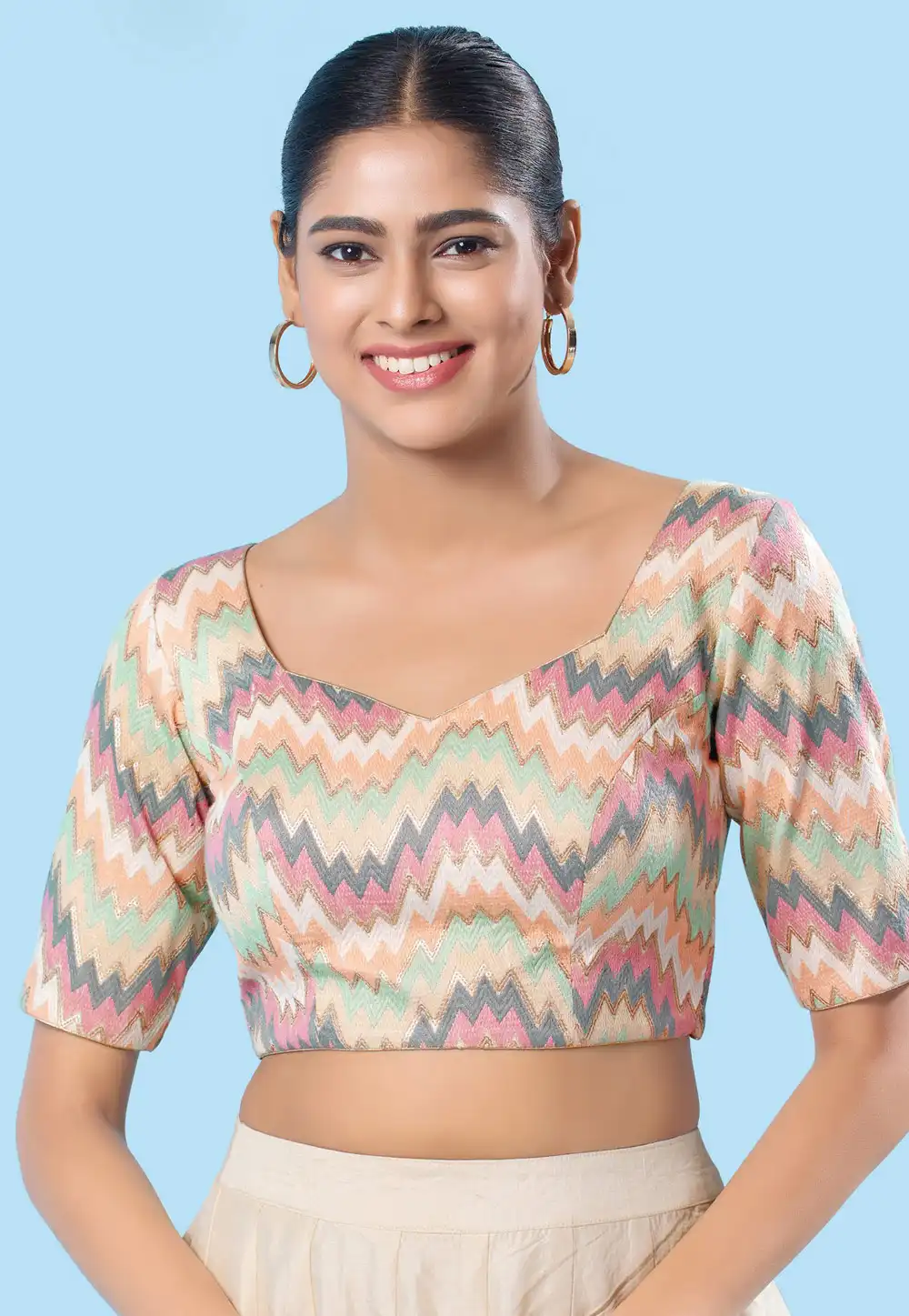 Multicolor Brocade Readymade Blouse 288426