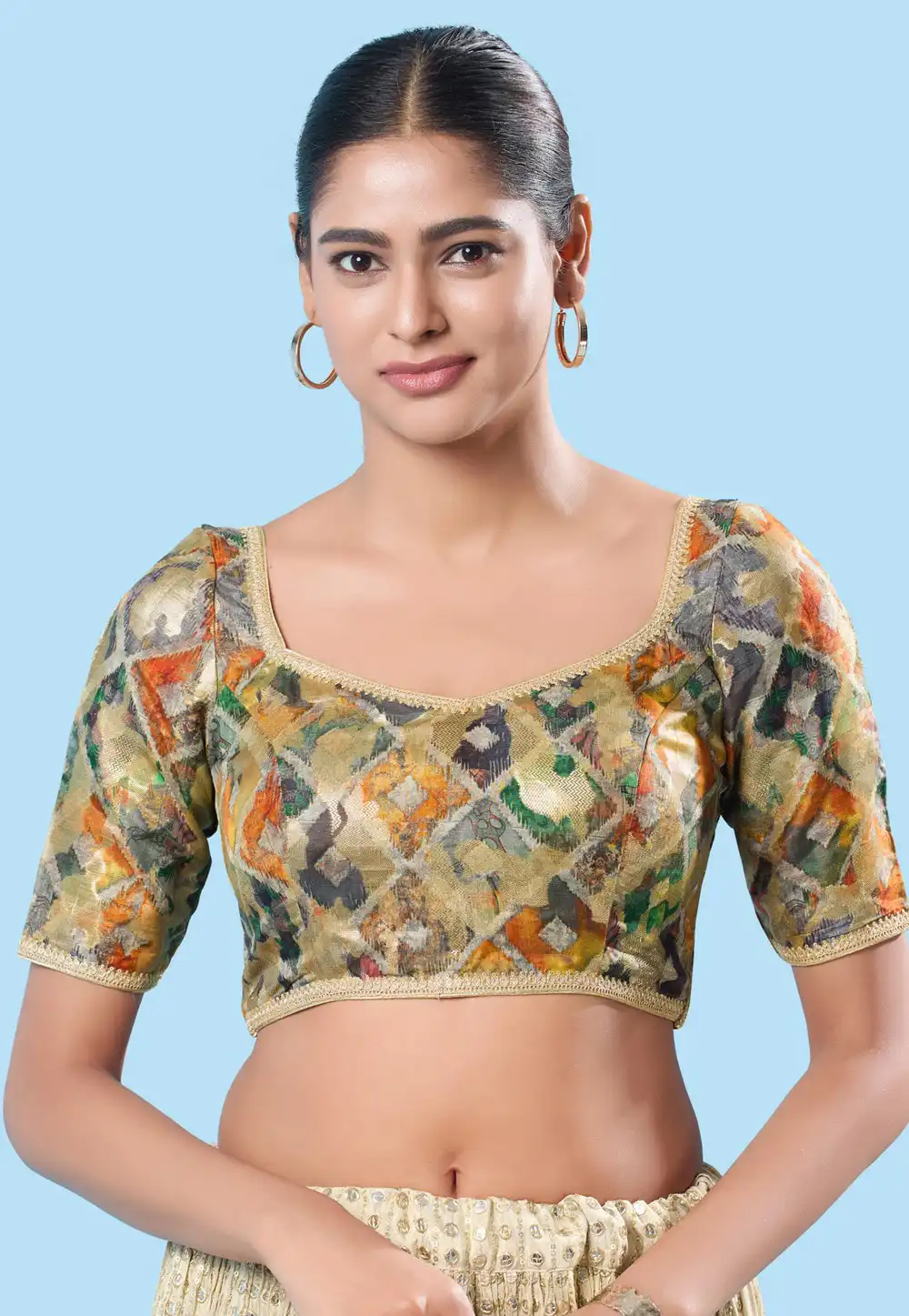 Multicolor Brocade Readymade Blouse 288427