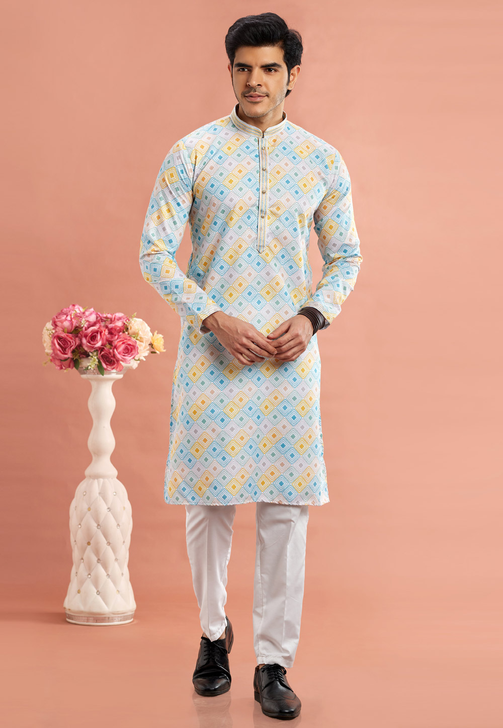 Multicolor Cotton Kurta Pajama 283329