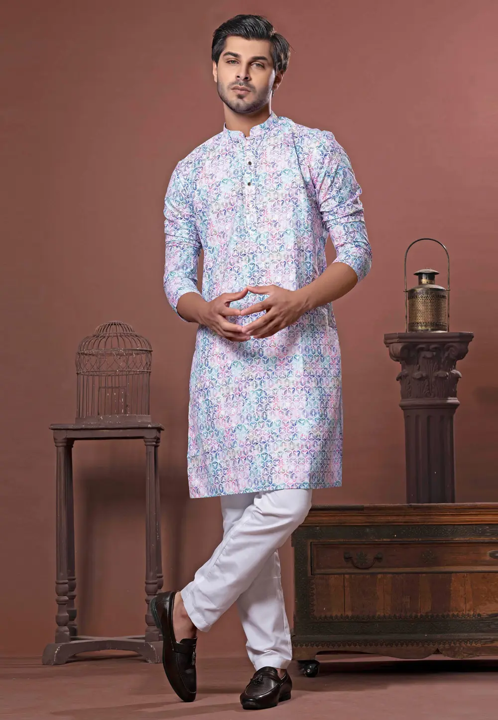 Multicolor Cotton Kurta Pajama 302102