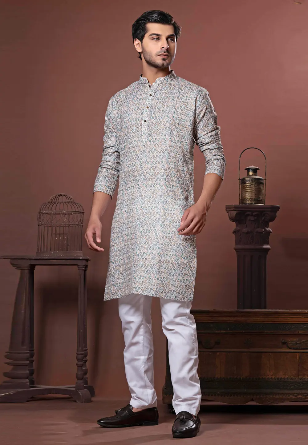 Multicolor Cotton Kurta Pajama 302103