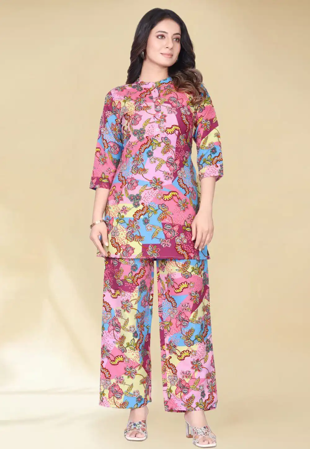 Multicolor Cotton Printed Co-Ords Set 291371