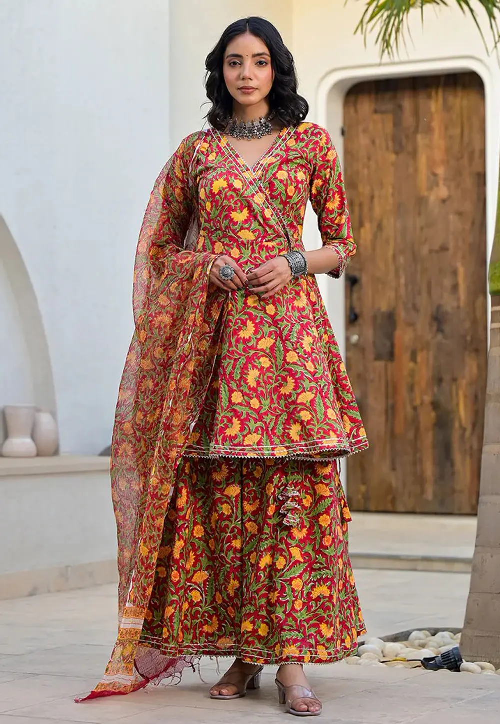 Multicolor Cotton Readymade Gharara Suit 304453