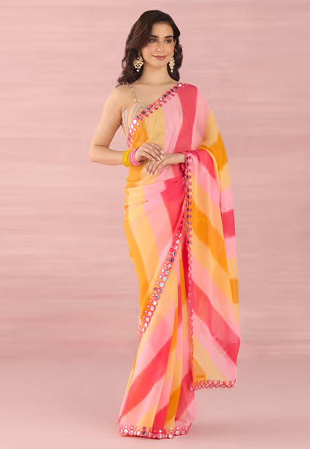 Multicolor Georgette Saree With Blouse 286449