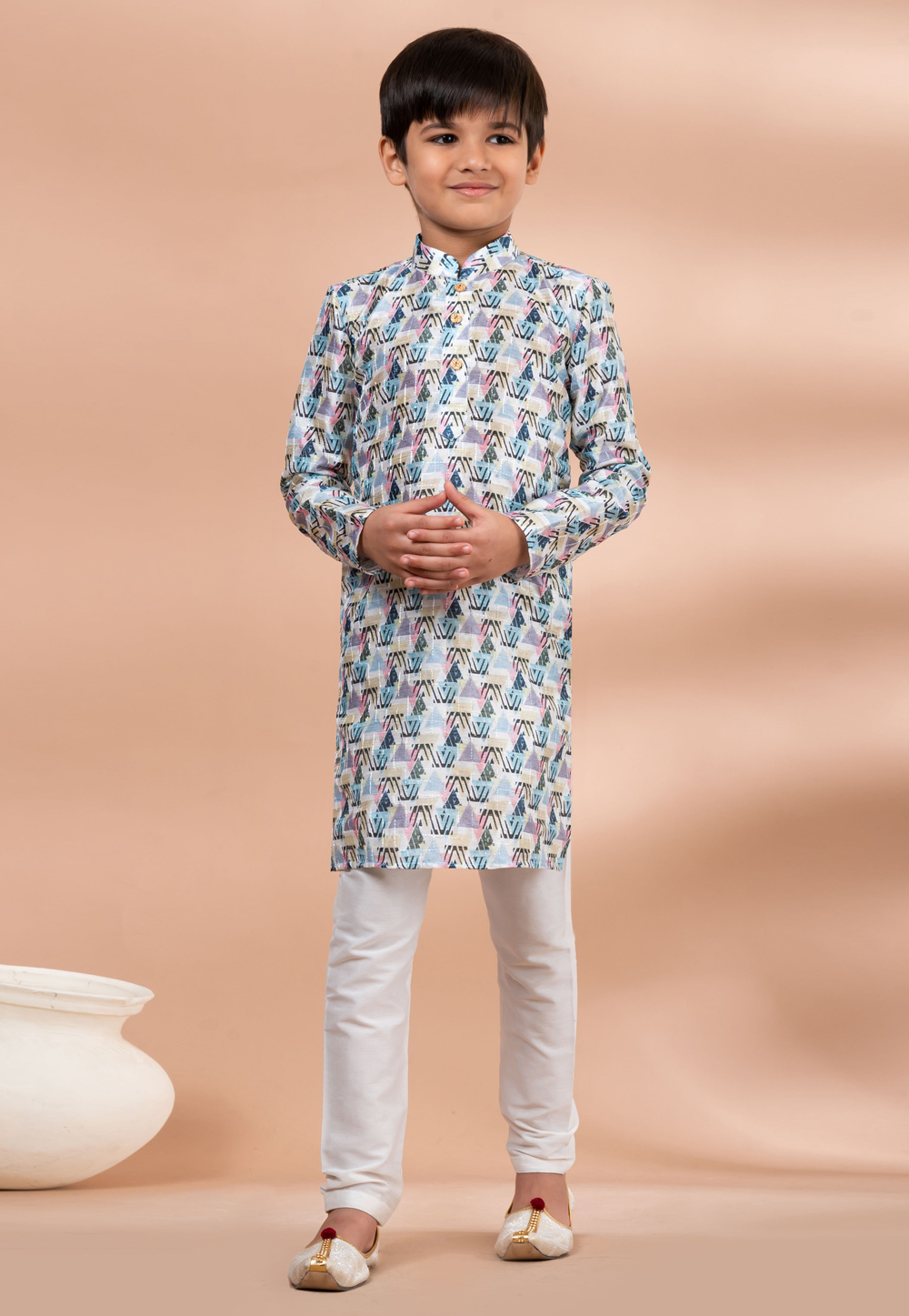 Multicolor Polyester Kids Kurta Pajama 284137