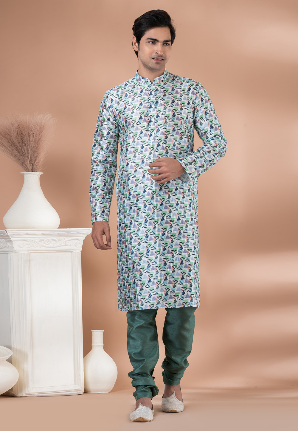 Multicolor Polyester Kurta Pajama 282544