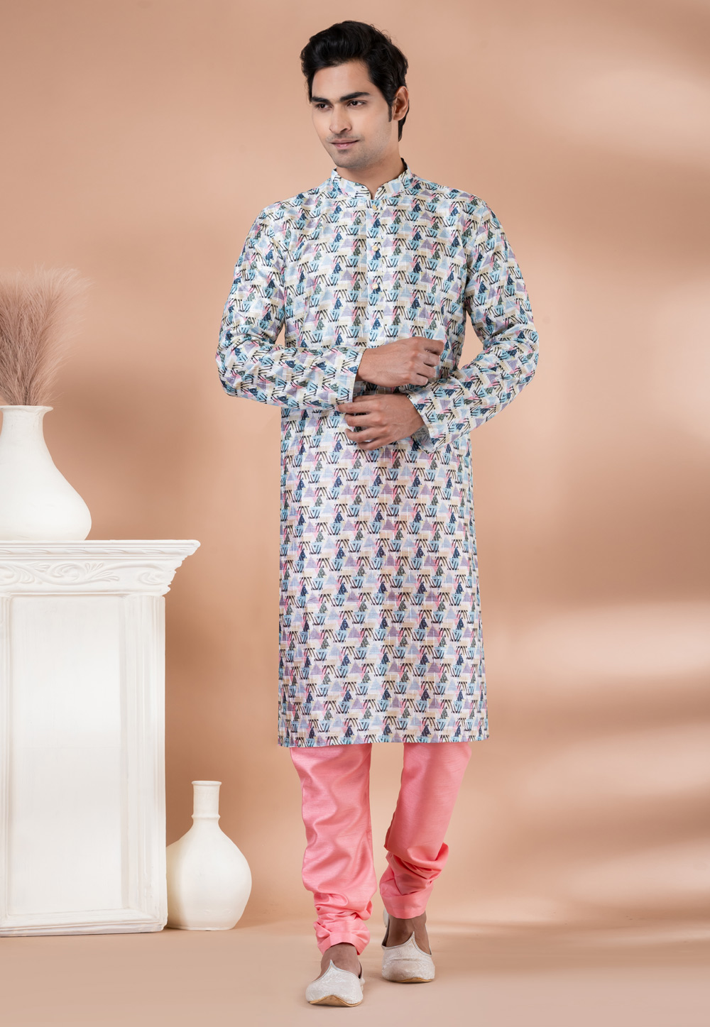 Multicolor Polyester Kurta Pajama 282550