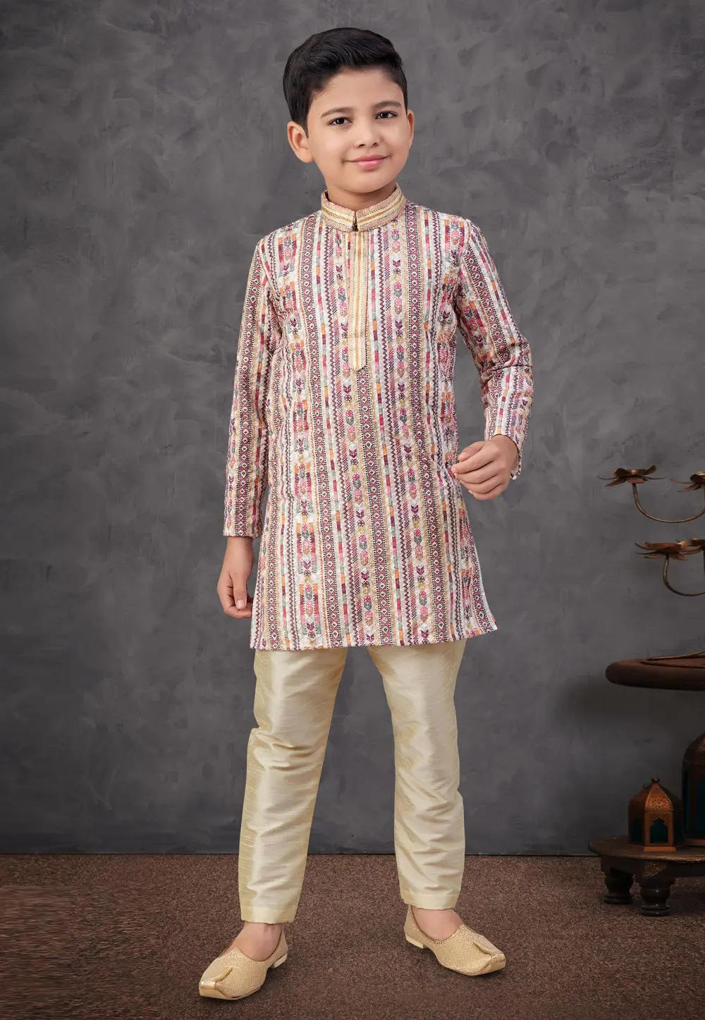 Multicolor Rayon Kids Kurta Pajama 301355